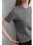 Kısa Kollu Triko Bluz - Gri 4