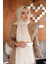 Premium klasik bej dama desenli şal-scarf 2