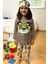 Çocuklar Için Göz Maskeli Karakter Baskılı %100 Pamuk 3 Lü Pijama Takımları 1