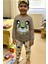 Çocuklar Için Göz Maskeli Karakter Baskılı %100 Pamuk 3 Lü Pijama Takımları 2