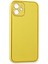 iPhone 12 Kılıf Coco Deri Silikon Kapak - Sarı 3