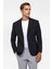 Slim Fit Desenli Mono Yaka Siyah Erkek Ceket CT2021600402 3