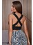 Kadın Siyah Çapraz Sırt Detaylı Şık Crop Top Büstiyer 2
