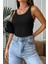 Kadın Siyah Kolsuz Kalın Askılı Uzun Crop Top Bluz & Atlet 4