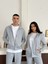 Unisex Double Face Kalın Kumaş Gri Melanj Sweat&alt Takım 1