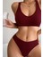 Kadın Bordo Desteksiz Seamless Tangalı Iç Çamaşır Takımı 3