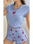 Arias Closet Çilek Desenli Mavi Seksi Pijama Takım 1