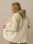 Kadın Ekru Doğal Yün Dokulu Oversize Ceket 6