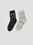 Desenli Yünlü Kadın Soket Çorap 2'li (W5) 1