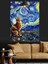 Van Gogh Temalı Manzara ve Kedi Dekoratif Kanvas - Mdf Ahşap Tablo 4