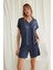Monamise Kısa Kollu Dantelli V Yaka Şort Takımı 2