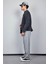 Erkek Oversize Yazı Baskılı Sweatshirt Siyah 8