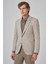 Erkek Bej Örme Trend Desenli Slim Fit Mono Yaka Ceket 3