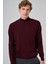Erkek Koyu Bordo Basic Yarım Balıkçı Yaka Dynamic Fit Rahat Kesim Triko 3