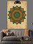 Yeşil-Turuncu Geometrik Mandala Deseni Dekoratif Kanvas - Mdf Ahşap Tablo 4