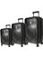 1818 Horizon Pc - Büyük + Orta + Kabin Boy Valiz / Bavul Seti - Siyah 2