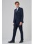 Erkek Lacivert Yünlü Slim Fit Mono Yaka Takım Elbise 2