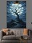 Fırtınalı Gece Tek Başına Duran Ağaç Dekoratif Kanvas - Mdf Ahşap Tablo 1