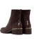 Kadın Kahverengi Fermuarlı Kısa Kalın Topuklu Deri Bot 25WFD360714 6