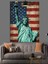 Amerikan Bayrağı Altında Özgürlük Heykeli Dekoratif Kanvas - Mdf Ahşap Tablo 2