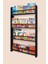 Ahşap Montessori Kitaplık Rafı 4 Bölmeli 120X60X9 cm Duvara Monte Eğitici Çocuk Odası Kitaplığı Siyah 1