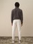 Erkek Kırık Beyaz Pamuk Dokulu Regular Fit Sweat Pantolon 6