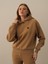 Kadın Camel Pamuk Dokulu Oversize Sweatshirt 6