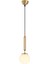 Modern Tekli Cam Sarkıt Avize Parlak Gold, Sarkıt Lamba KING-11452 2