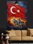 Türk Bayrağı ve Bozkurt Figürü Dekoratif Kanvas - Mdf Ahşap Tablo 1