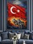 Türk Bayrağı ve Bozkurt Figürü Dekoratif Kanvas - Mdf Ahşap Tablo 3