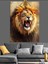 Kükreyen Açık Ağızlı Güçlü Aslan Dekoratif Kanvas - Mdf Ahşap Tablo 1