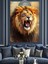 Kükreyen Açık Ağızlı Güçlü Aslan Dekoratif Kanvas - Mdf Ahşap Tablo 2