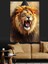 Kükreyen Açık Ağızlı Güçlü Aslan Dekoratif Kanvas - Mdf Ahşap Tablo 5