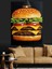 Büyük Bir Görkemli Taze Hamburger Dekoratif Kanvas - Mdf Ahşap Tablo 4