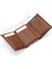 Unisex Hakiki Deri Bozuk Para ve Kağıt Para Bölmeli Cüzdan Kartlık - Taba 3