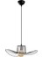 Fötr Şapka Model Tekli Tel Sarkıt Avize Siyah, Dekoratif Metal Lamba FOTRTEL-L-6721 1