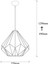 Diamond Tekli Tel Sarkıt Avize Siyah, Modern Dekoratif Metal Lamba DIAMOND-L-703 3