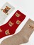 Ayı Teddy Baskılı Kadın Soket Çorap 3'lü (W5) 2