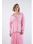 Kadın Şeker Pembe Oversize Gömlek | Düşük Omuzlu Cep Detaylı | Rahat Kalıp 1