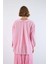 Kadın Şeker Pembe Oversize Gömlek | Düşük Omuzlu Cep Detaylı | Rahat Kalıp 2