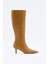 Çizme 2505 - Sivri Burun Fermuarlı Karamel Kadın Çizme 1