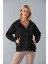 SOR10282 - Üç Iplik Kanguru Cepli Oversize Sweatshirt Haki 2