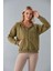 SOR10282 - Üç Iplik Kanguru Cepli Oversize Sweatshirt Haki 5