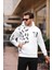Kol Baskılı Kapüşonlu Sweatshirt 1