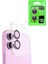 iPhone 16 Raze Metal Kamera Lens - Pembe 1
