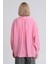 Kadın Pembe Oversize Gömlek | Düşük Omuzlu Cep Detaylı | Rahat Kalıp 2