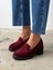 Caly Bordo Süet Hakiki Deri Kadın Makosen 5