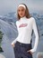 Kadın Beyaz Modal Dokulu Slim Fit Uzun Kollu Tişört 6