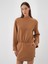 Kadın Camel Pamuk Dokulu Oversize Elbise 5