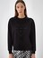 Kadın Siyah Pamuk Dokulu Regular Fit Sweatshirt 6